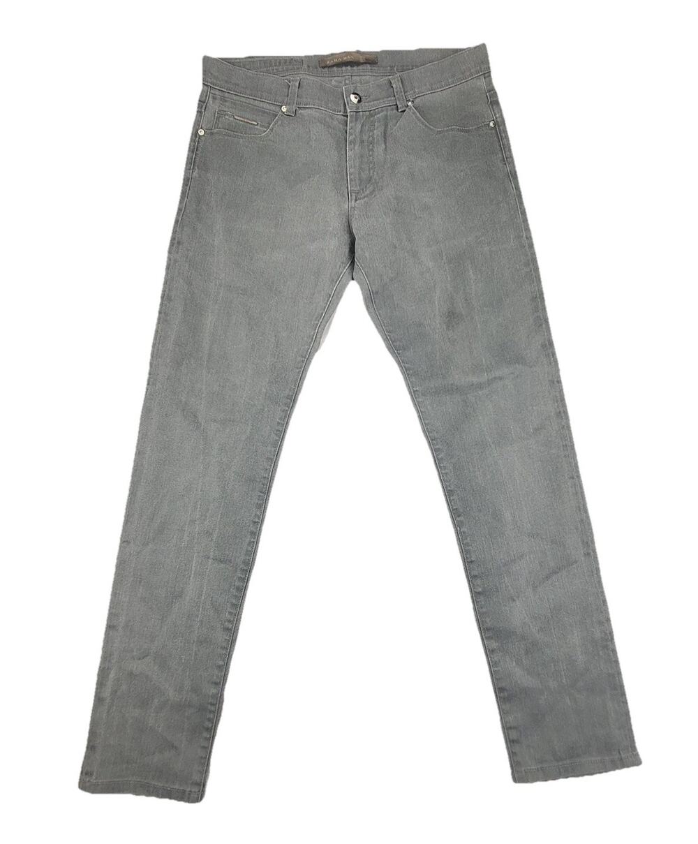 Zara Man Jeans Mens 34x31 Gray Medium Wash Slim Skinny Stretch Denim Pockets